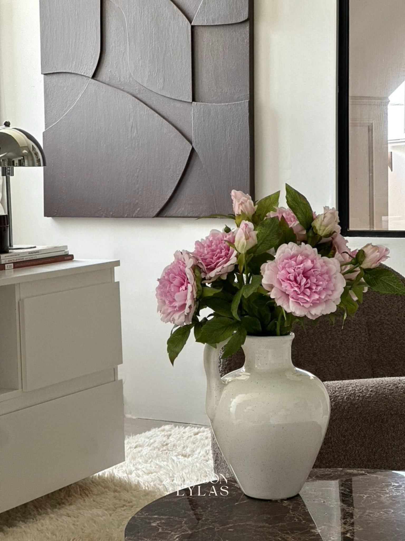 Bouquet pivoines artificielles décoration – Maison Lylas