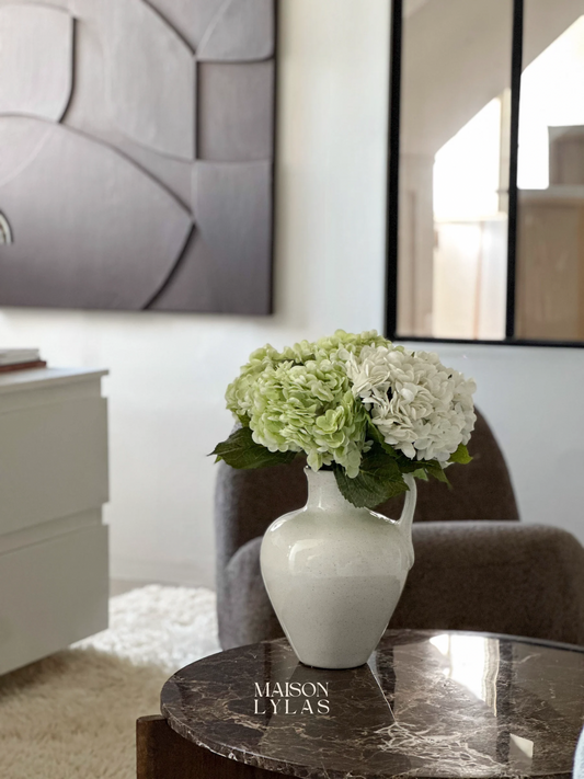 Bouquet hortensia artificiel vert décoration – Maison Lylas