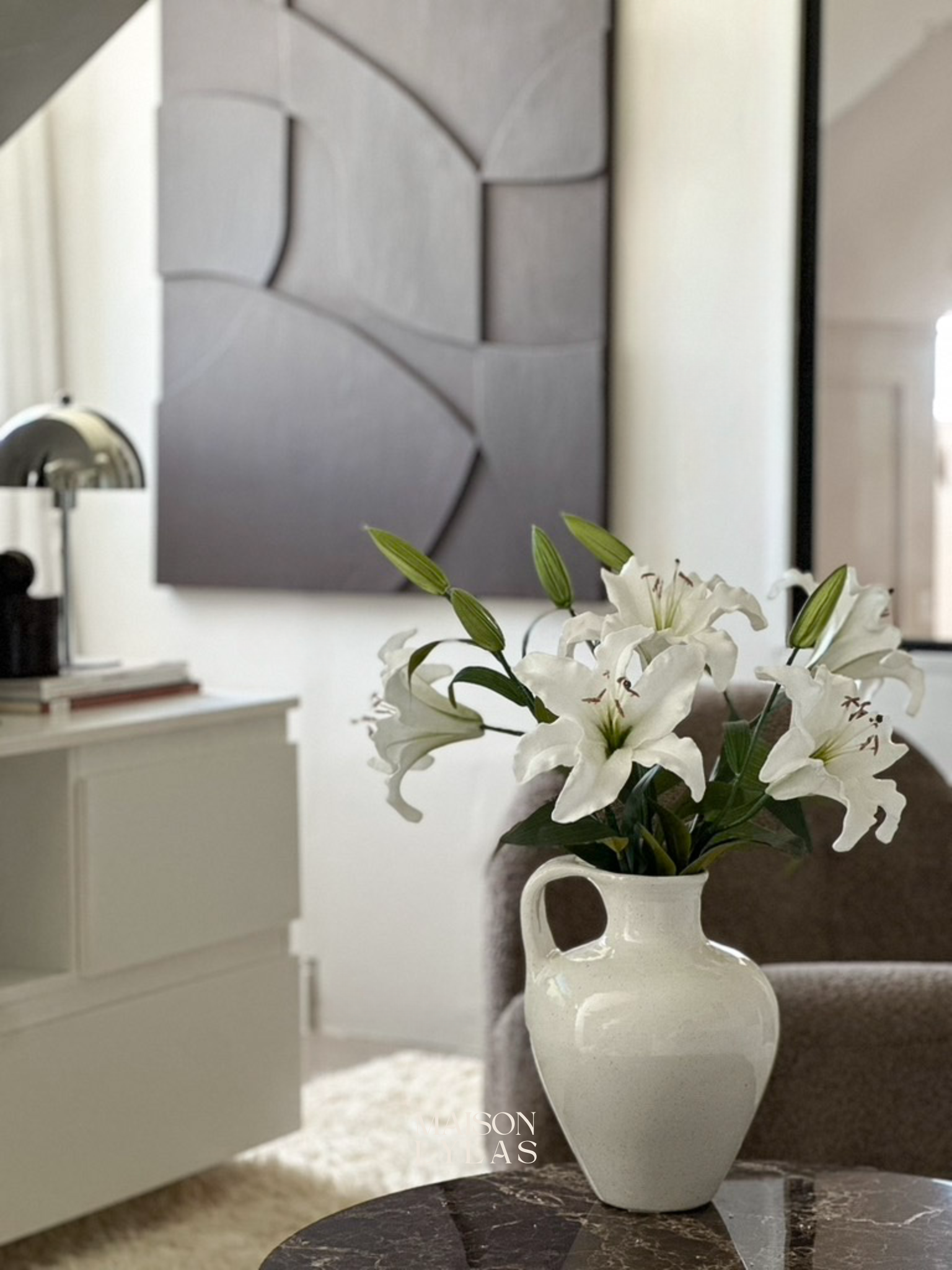 Lys artificiel blanc bouquet décoration – Maison Lylas
